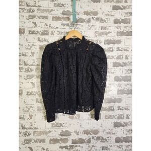 Express Black Lace Blouse